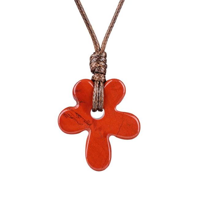 Collier Fleur Jaspe Rouge chez Arabesk