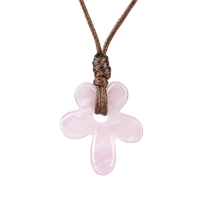 Collier Fleur Quartz Rose chez Arabesk