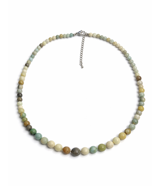 Amazonite Multicolore Collier Chute Perles 4-12mm 50cm chez Arabesk
