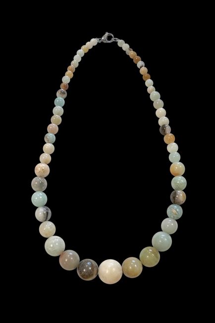 Amazonite Multicolore Collier Chute Perles 6-14mm 45cm