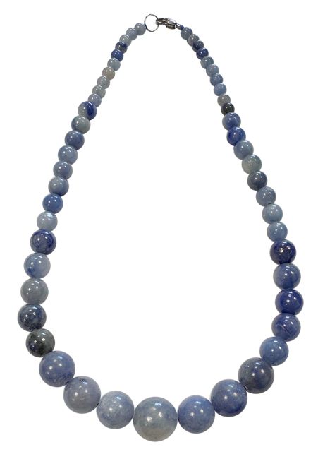 Aventurine Bleue A Collier Chute Perles 6-14mm 45cm