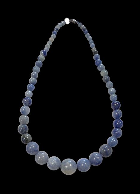 Aventurine Bleue A Collier Chute Perles 6-14mm 45cm