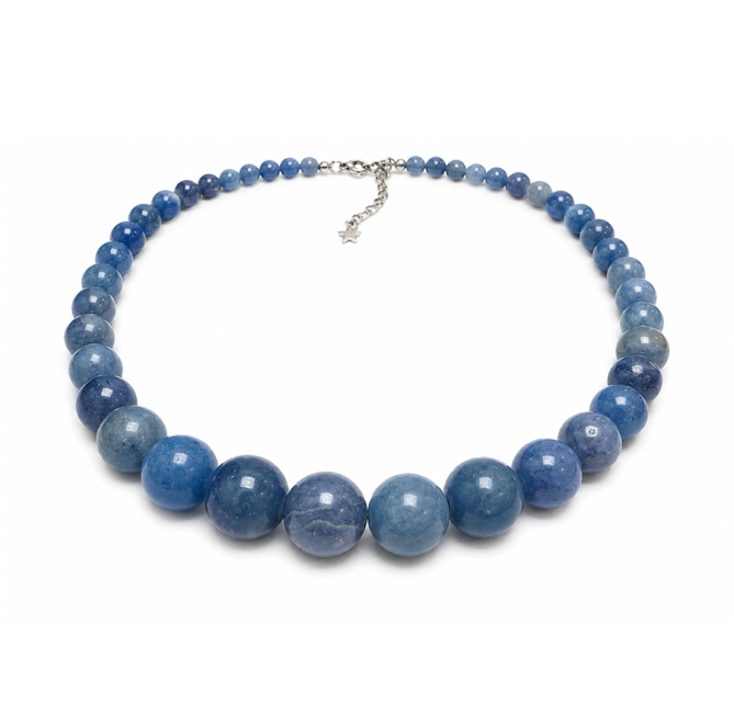 Collier Chute Aventurine Bleue A Perles 4-12mm 50cm chez Arabesk
