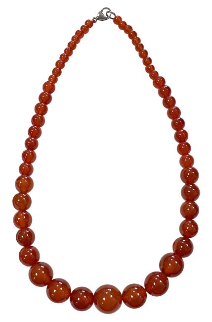 Cornaline Rouge A Collier Chute Perles 6-14mm 45cm