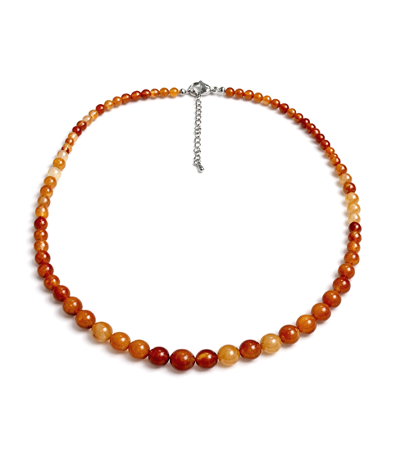 Cornaline A Collier Chute Perles 4-12mm 50cm chez Arabesk