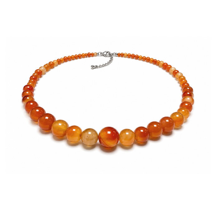 Collier Chute Cornaline A Perles 4-12mm 50cm chez Arabesk