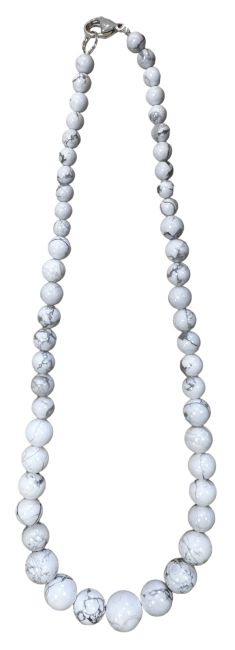 Howlite A Collier Chute Perles 6-14mm 45cm