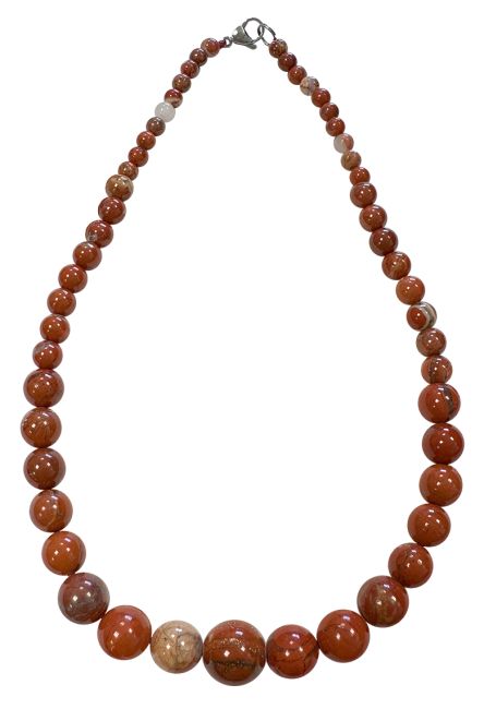 Jaspe Rouge Collier Chute Perles 6-14mm 45cm