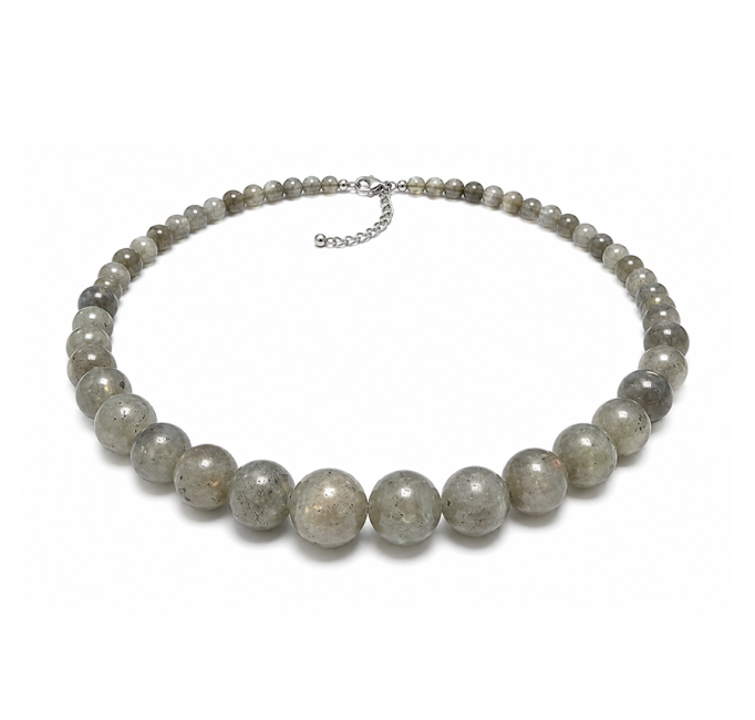 Collier Chute Labradorite AB Perles 4-12mm 50cm chez Arabesk
