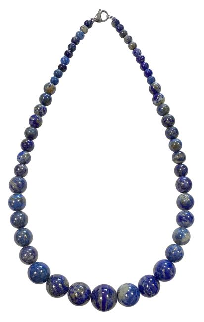 Lapislazuli-Halskette, Tropfenperlen, 6–14 mm, 45 cm