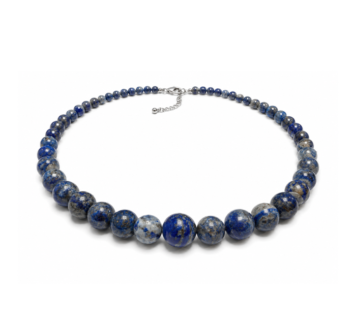 Collier Chute Lapis-Lazuli AB Perles 4-12mm 50cm chez Arabesk