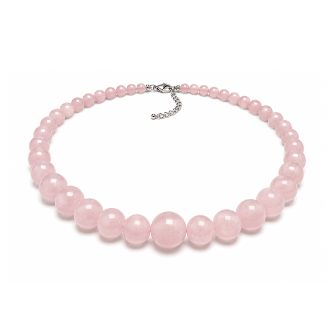 Collier Chute Quartz Rose A Perles 4-12mm 50cm chez Arabesk