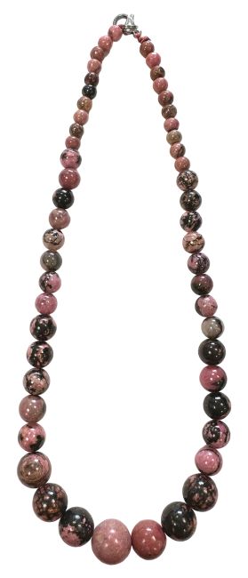 Rhodonite A Collier Chute Perles 6-14mm 45cm