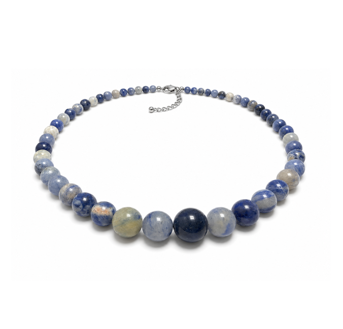 Collier Chute Sodalite AB Perles 6-14mm 50cm chez Arabesk