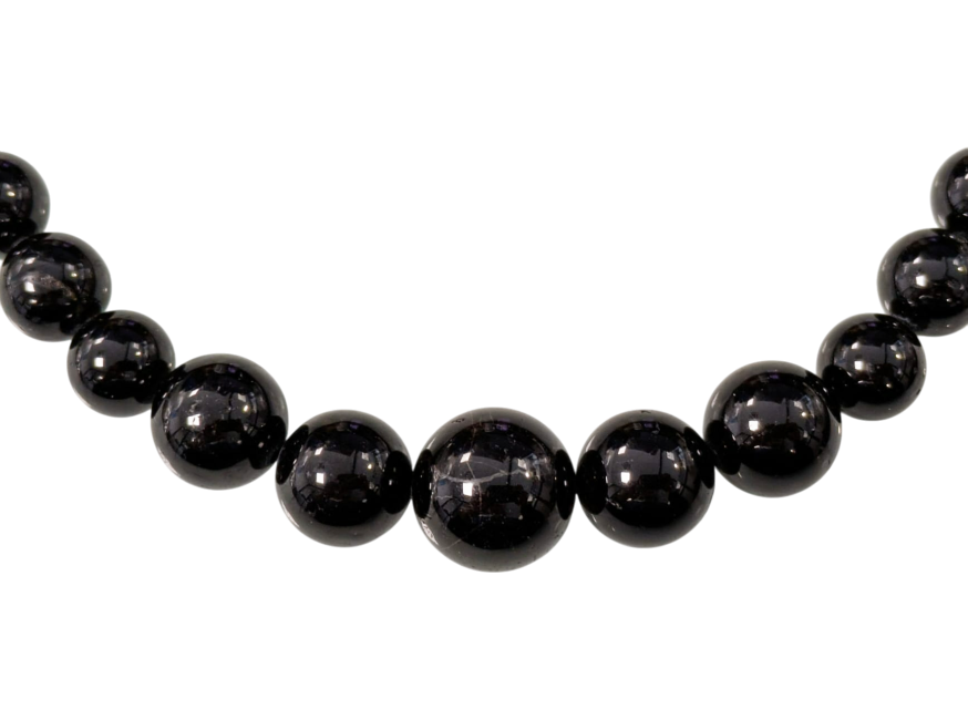 Tourmaline Noire Collier Chute Perles 4-14mm 50cm chez Arabesk|fr