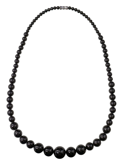 Tourmaline Noire Collier Chute Perles 4-14mm 50cm chez Arabesk