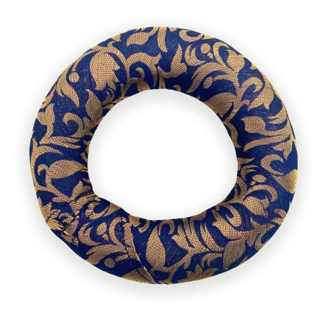 Coussin rond bleu pour bol chantant 15 cm