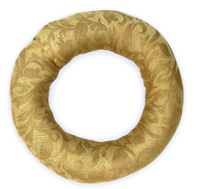 Coussin rond doré pour bol chantant 15 cm