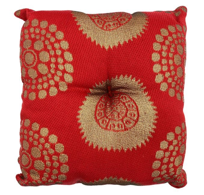 Coussin carré rouge pour bol chantant 15 cm