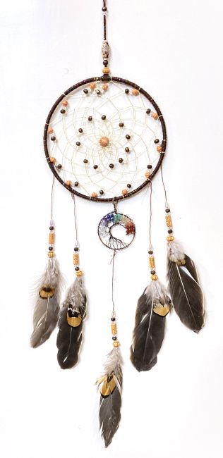 Dreamcatcher  - Perles et Arbre de vie - Diamètre 15cm