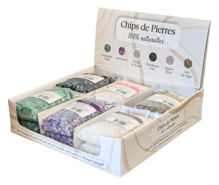 Présentoir Chips de Pierres 250g X 12 sachets chez Arabesk|fr