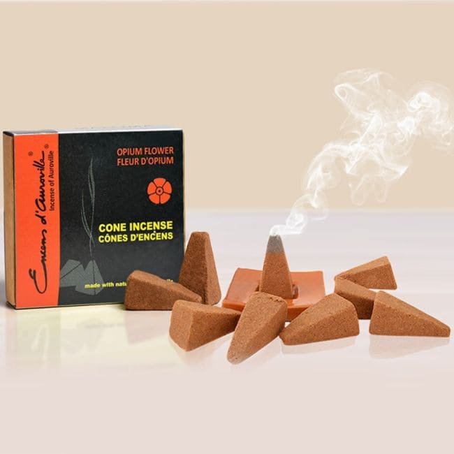 Encens d'Auroville Opium 5x10 Cônes chez Arabesk|fr