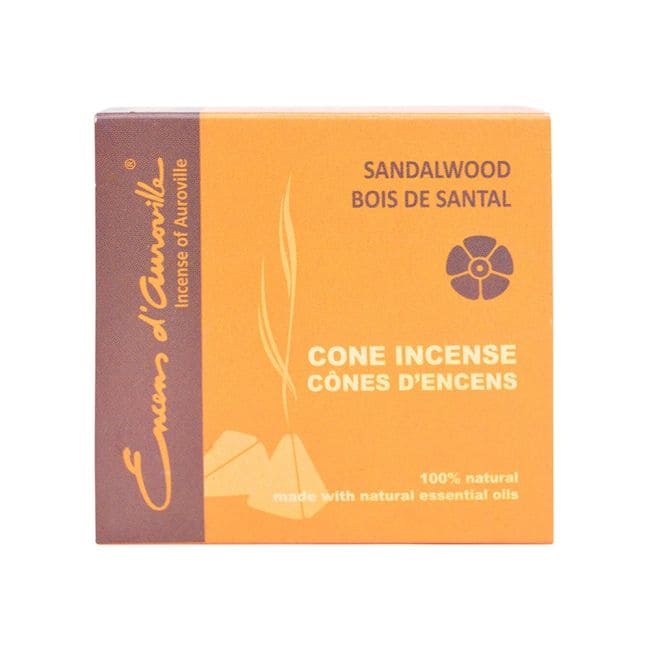 Encens d'Auroville Santal 5x10 Cônes