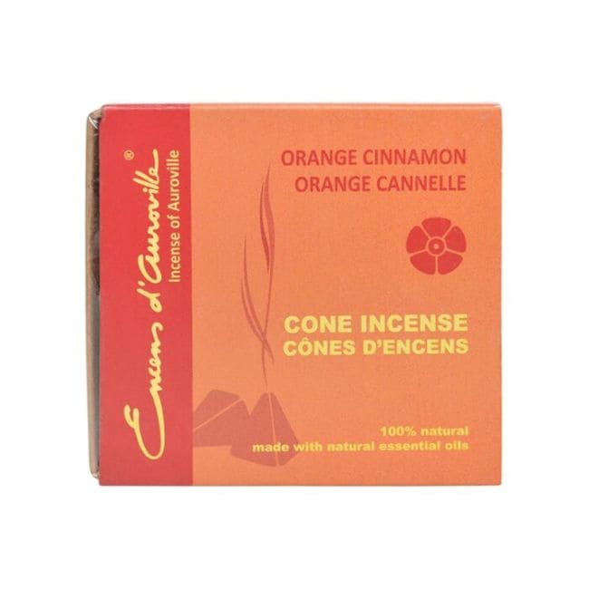 Encens d'Auroville Orange Cannelle 5x10 Cônes chez Arabesk