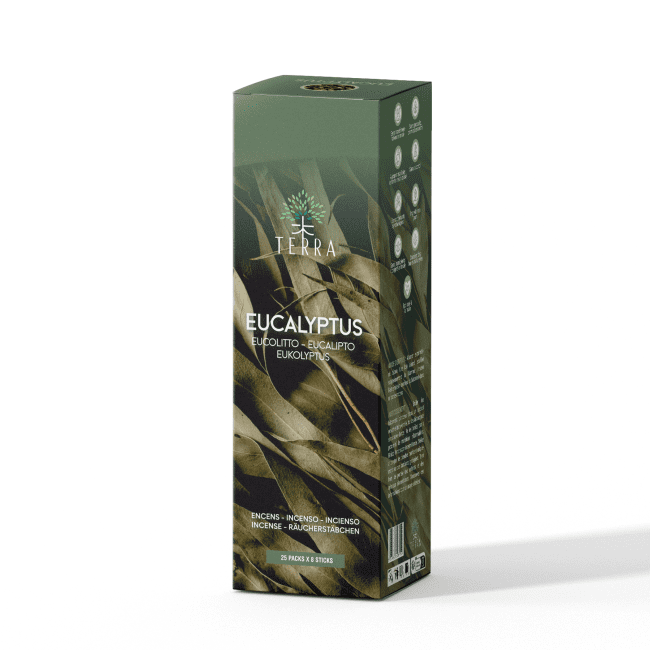 Encens TERRA Eucalyptus sans charbon 12grs chez Arabesk