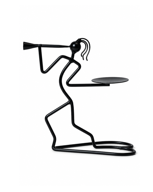 Bougeoir Silhouette Musicien en Métal 23,5cm chez Arabesk