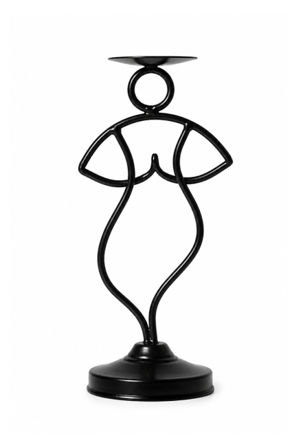 Bougeoir en Métal Noir Silhouette Danseuse 27cm chez Arabesk