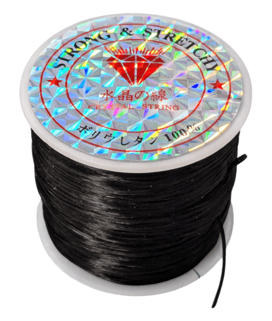 Fil élastique plat Noir 50m chez Arabesk