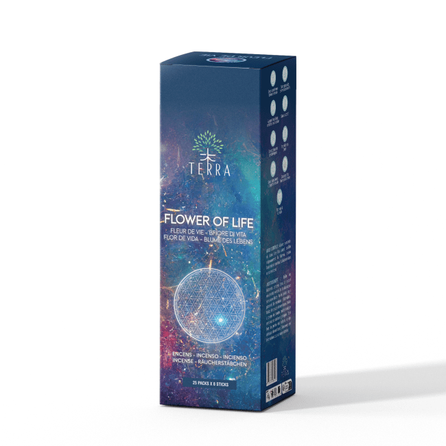 Encens TERRA Fleur de Vie sans charbon 12grs chez Arabesk