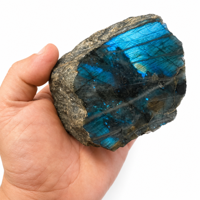 Bloc de Labradorite poli  0.690kg