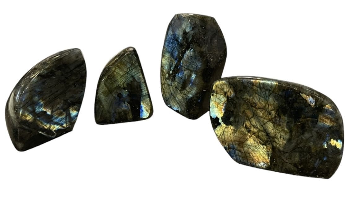 4 Blocs de Labradorite polis 1.656kg