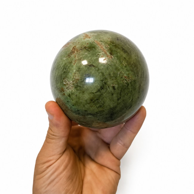Sphère serpentine polie 1.040kg chez Arabesk