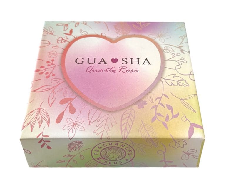 Massage Gua Sha Coeur en Quartz Rose A+ chez Arabesk|fr