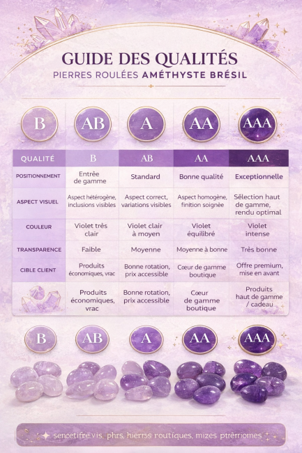 Améthyste Brésil AAA – Pierres Roulées 250g chez Arabesk|fr