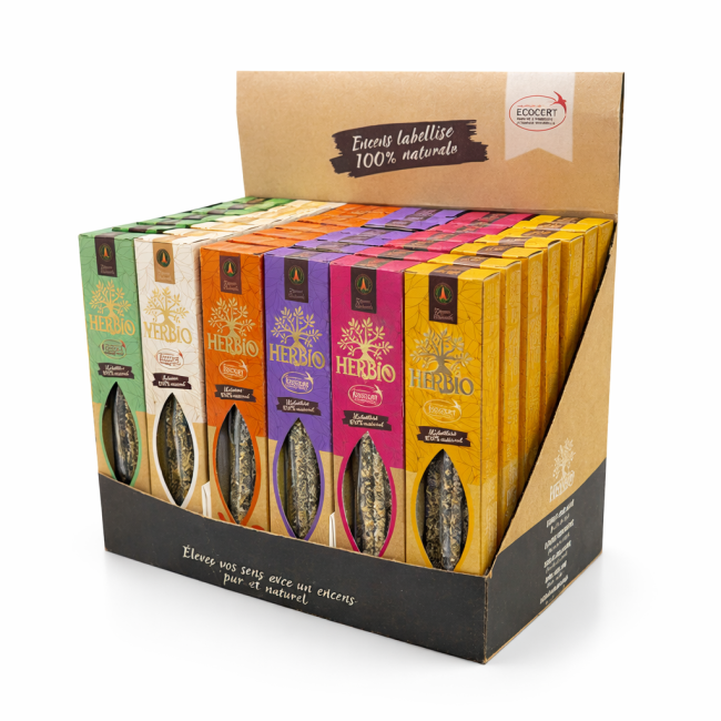 Encens Smudge Ecocert Herbio Presentoir 42 pcs chez Arabesk