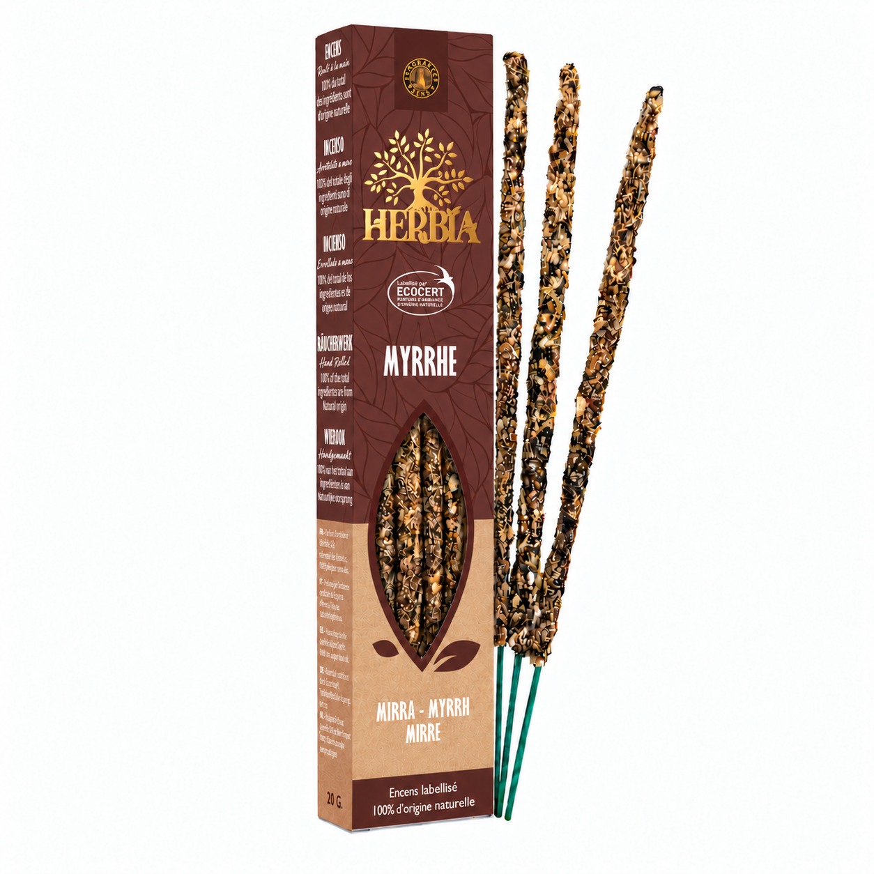 Encens Smudge Ecocert Herbia Myrrhe 20g chez Arabesk