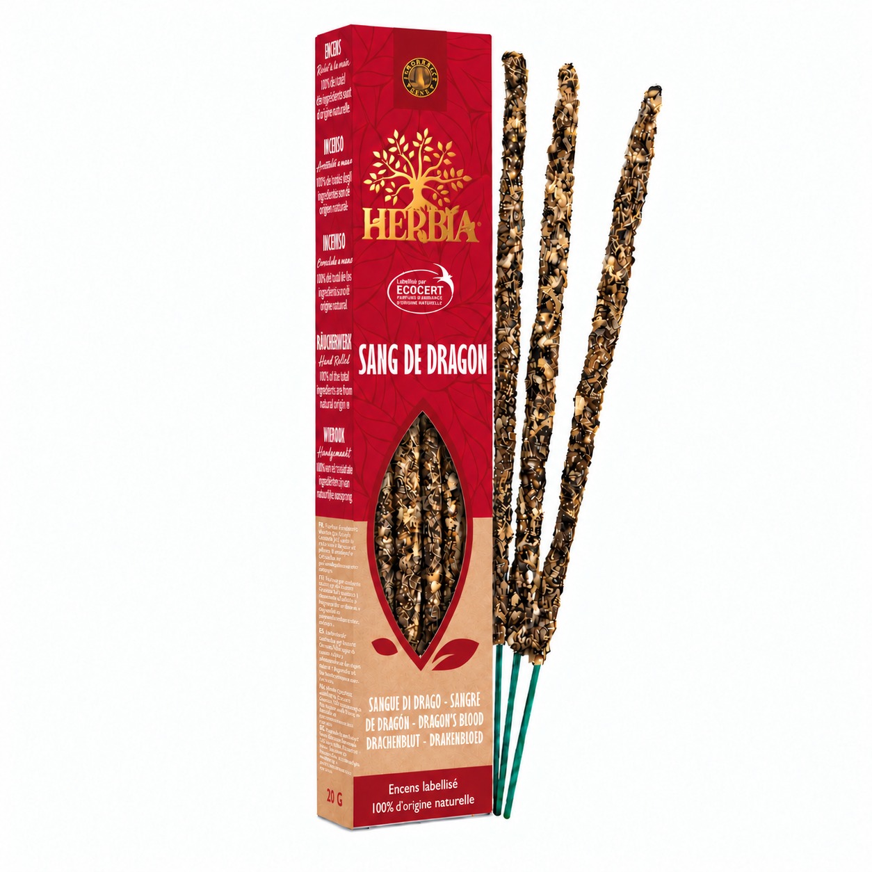 Encens Smudge Ecocert Herbia Sang de Dragon 20g chez Arabesk