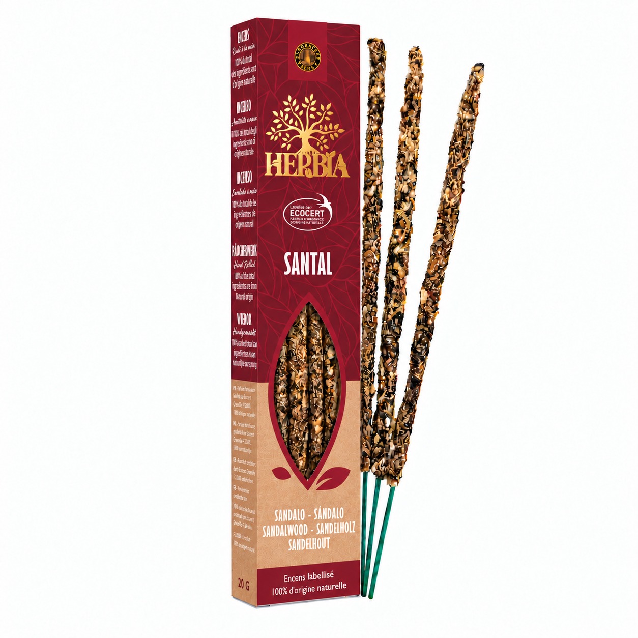Encens Smudge Ecocert Herbia Santal 20g chez Arabesk