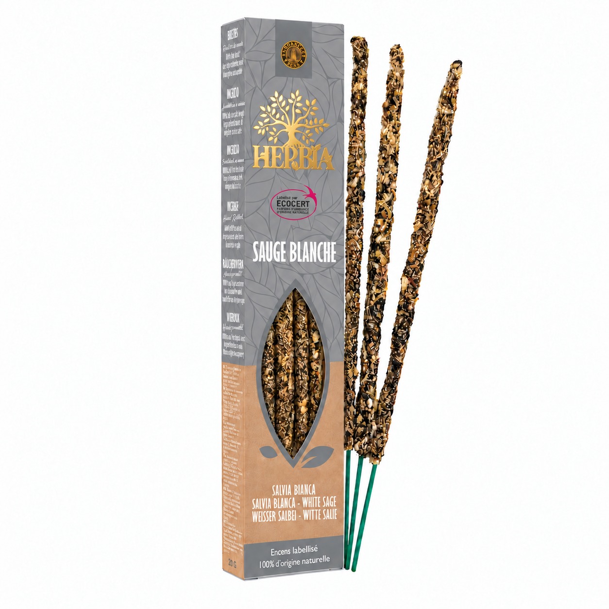 Encens Smudge Ecocert Herbia Sauge Blanche 20g chez Arabesk