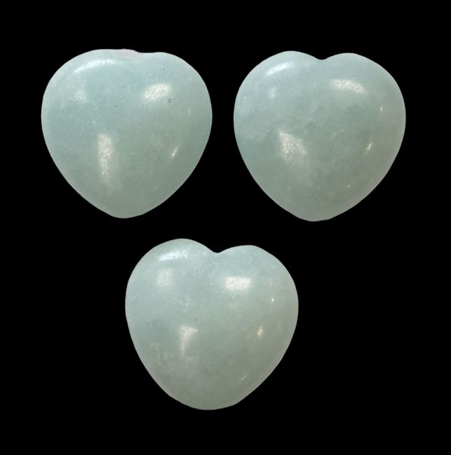 Coeur en Aigue Marine A 30mm x3