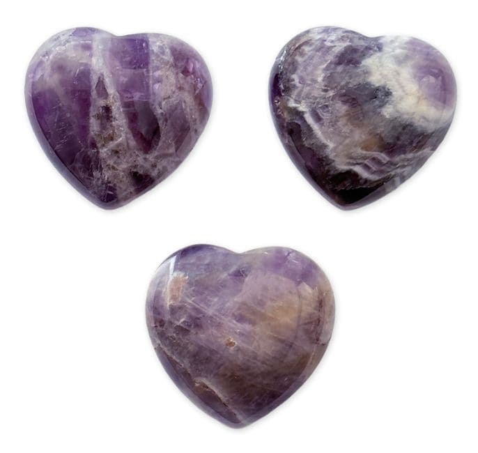 Coeur en Amethyste A 30mm x 3