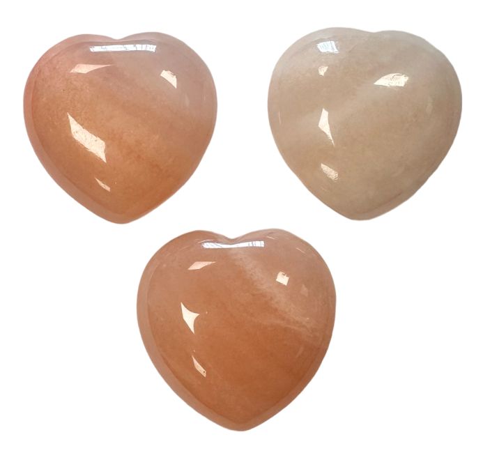 Coeur en Aventurine Orange A 30mm x3