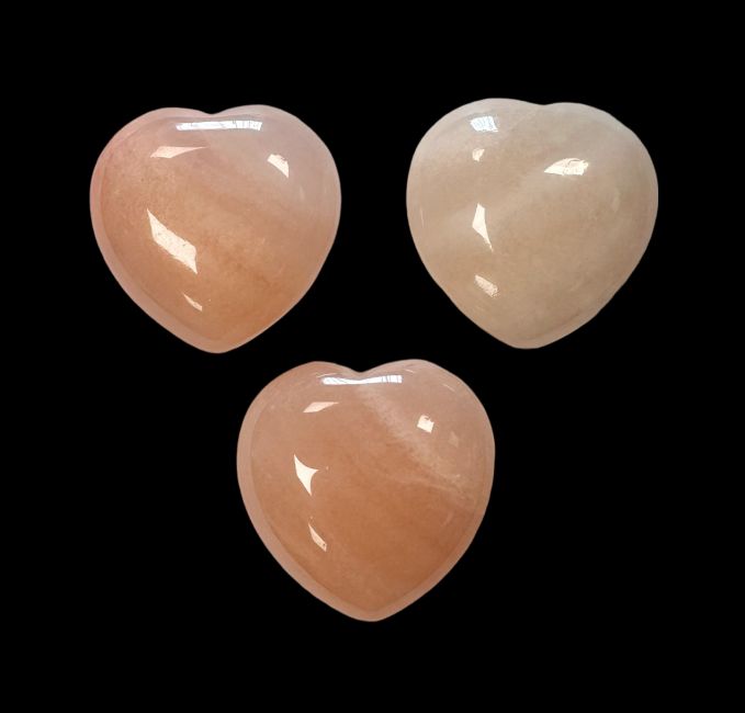 Coeur en Aventurine Orange A 30mm x3