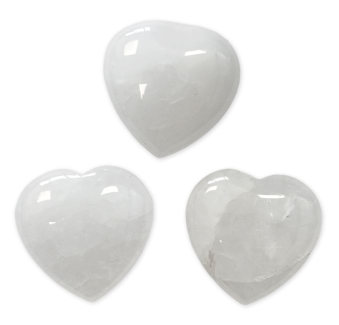 Coeur en Cristal de roche 30mm x 3