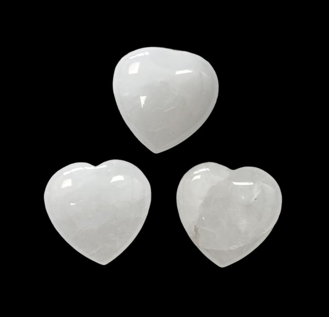 Coeur en Cristal de roche 30mm x 3