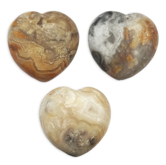 Coeur en Agate Crazy Lace 30mm x 3